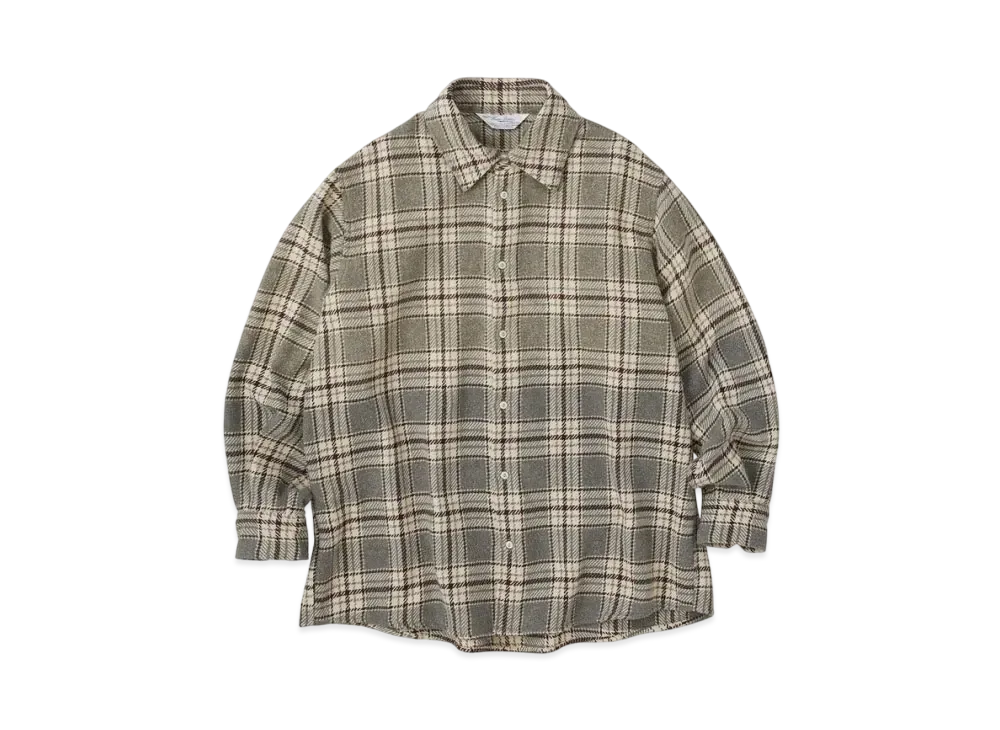 KURO Used Wash Old Style Check Shirt "Grey"
