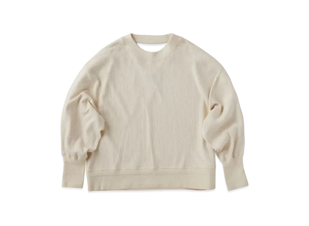KURO Military Rib Oversized Opened Back L/S Tee "Ivory"