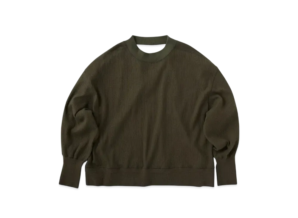 KURO Military Rib Oversized Opened Back L/S Tee "Khaki"