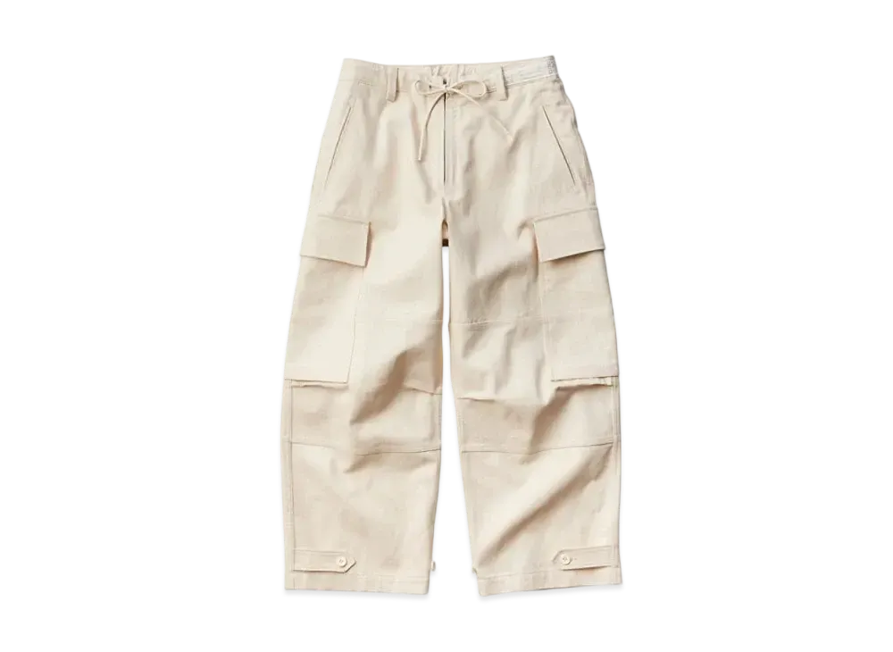 KURO Zip-Up Cargo Pants "White"