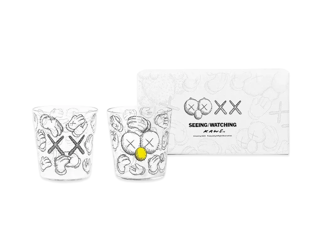 KAWS Seeing/Watching Eyes Glass Set "Clear"