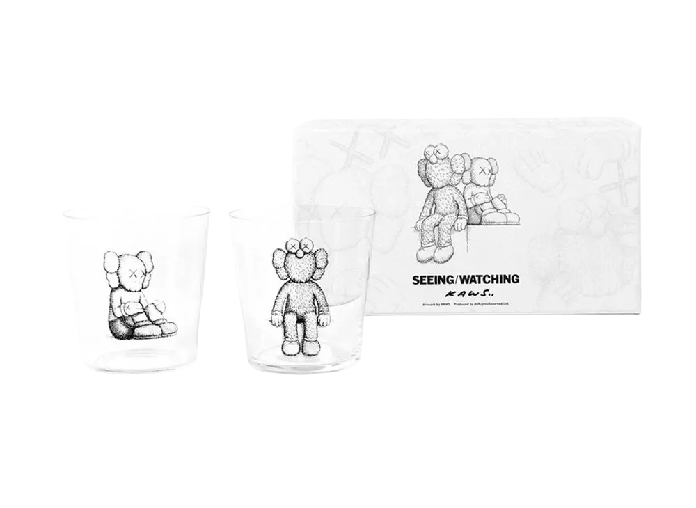 KAWS Seeing/Watching Companion Glass Set "Clear"