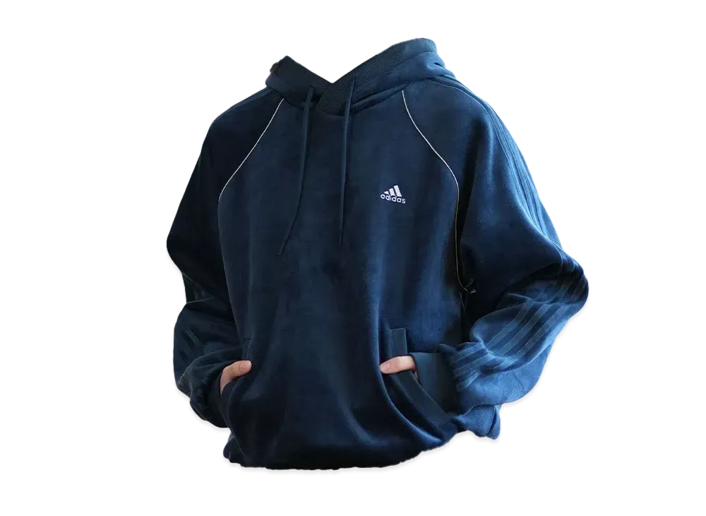 adidas Velor Sweat Hoodie Oversize Utility Street "Navy"