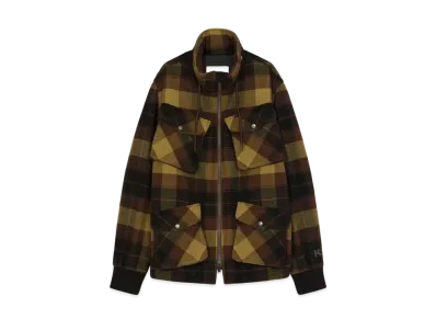 KENZO Checkered Wool Hoodie "Dark Brown"
