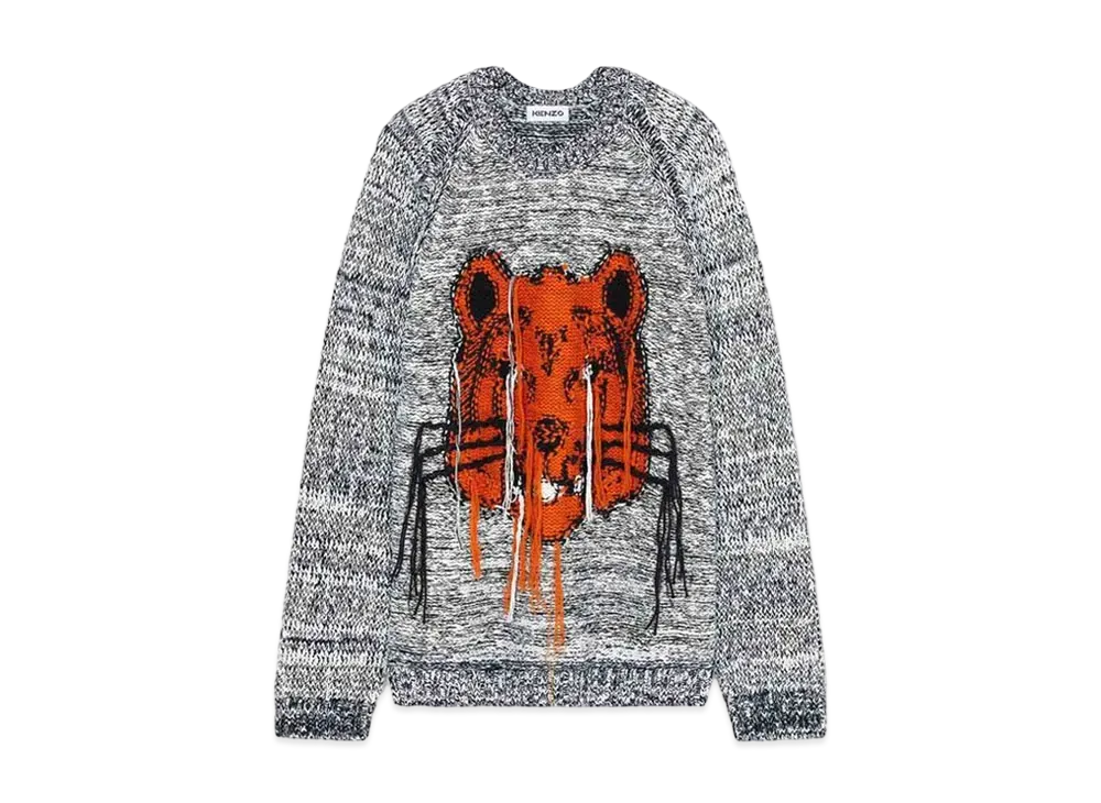 KENZO Reversible Sweater K-Tiger "Pearl Grey"