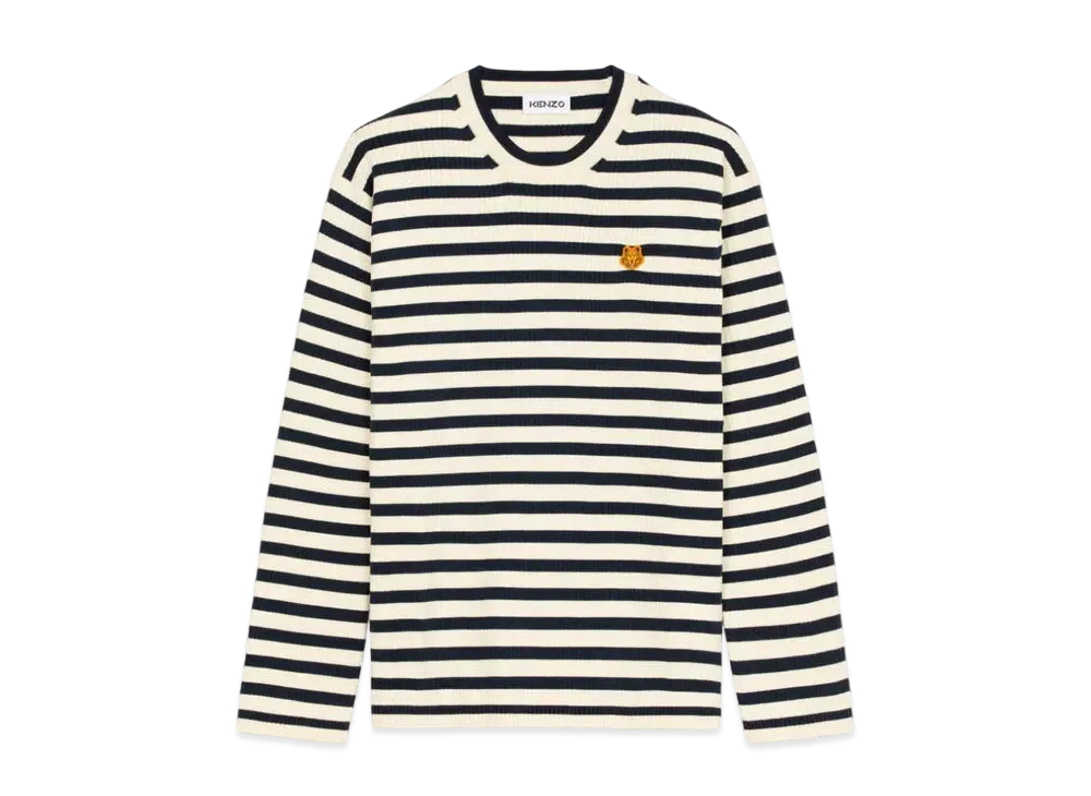 KENZO Border Sweater Tiger Crest "Cream"