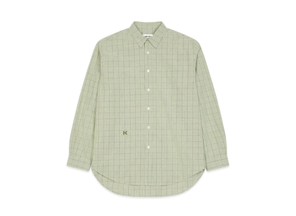 KENZO Check Long Casual Shirt "Green"
