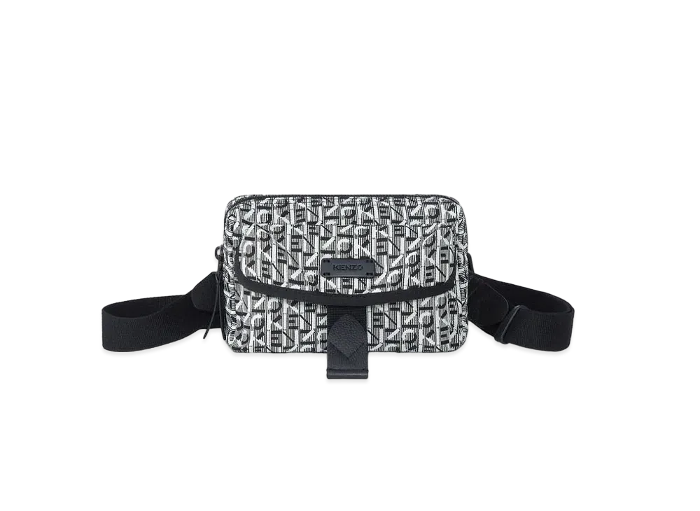 KENZO Jacquard Weave Mini Shoulder Bag Courier "Misty Grey"