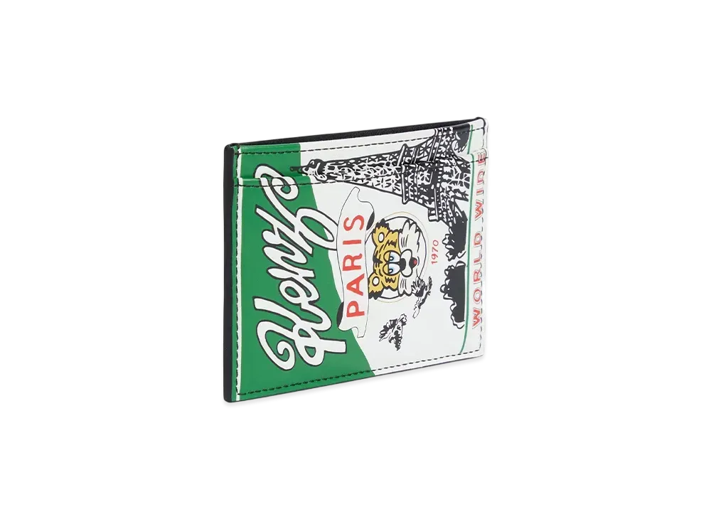 KENZO VERDY MARKET Stamp Leather Card Hokder "Green/White"
