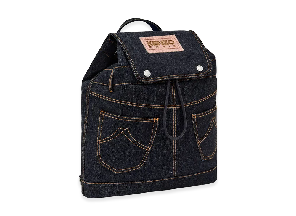 KENZO Five Pockets' Backpack in Denim-Like Twill "Navy Blue"