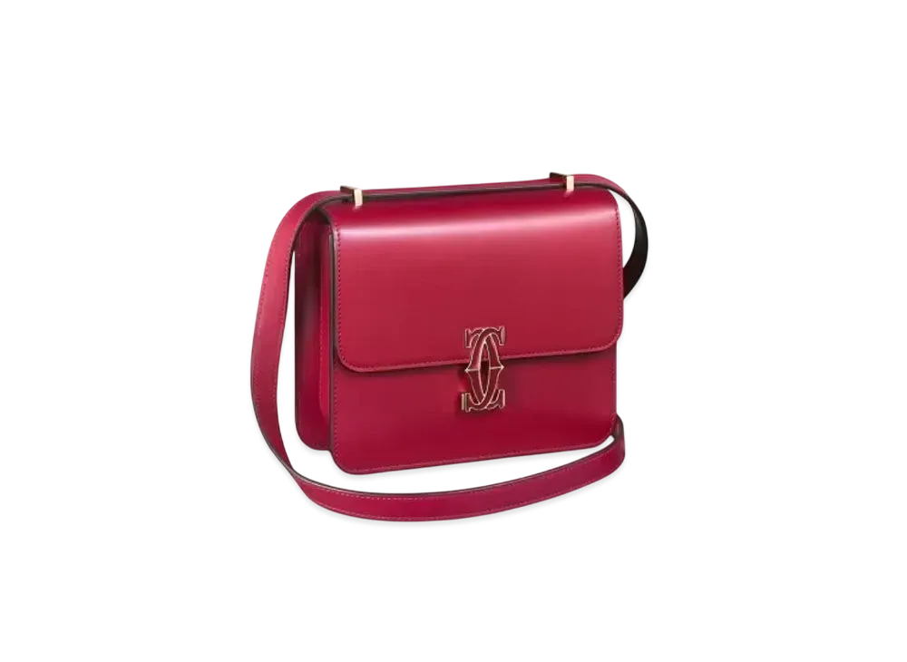 Cartier Mini Shoulder Bag, C de Cartier "Gold/Cherry Red"