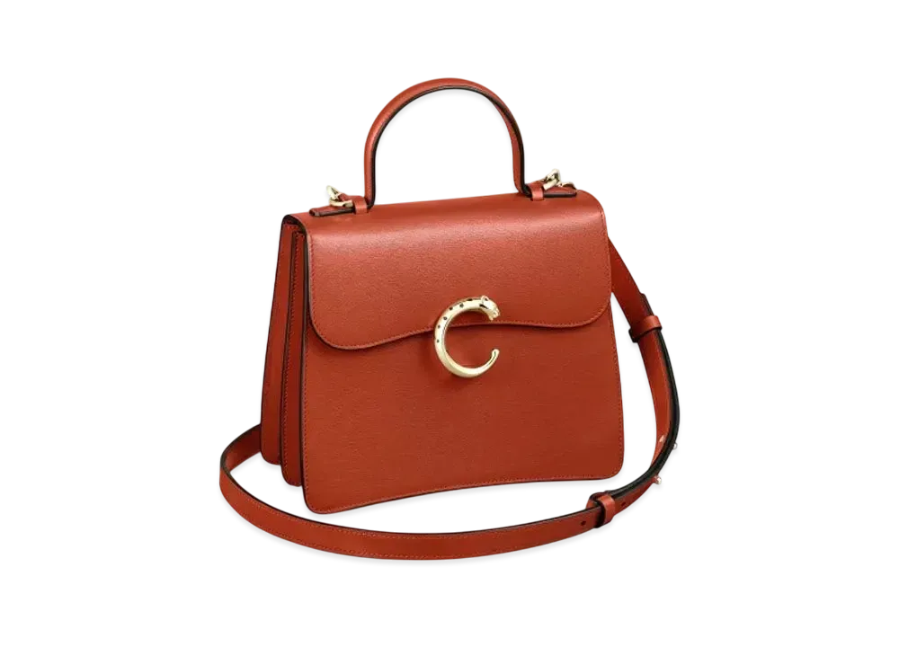 Cartier Top Handle Bag Small Model, Panthere de Cartier "Chestnut"