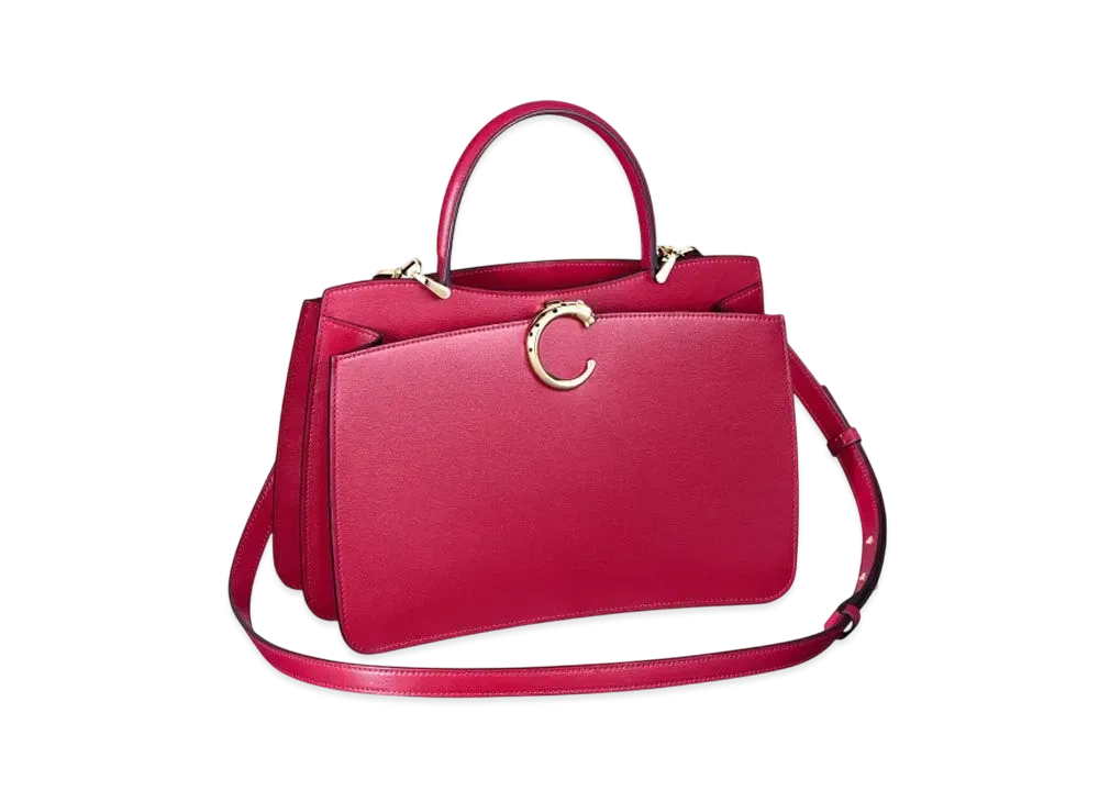 Cartier Top Handle Bag Small Model, Panthere de Cartier "Cherry Red"