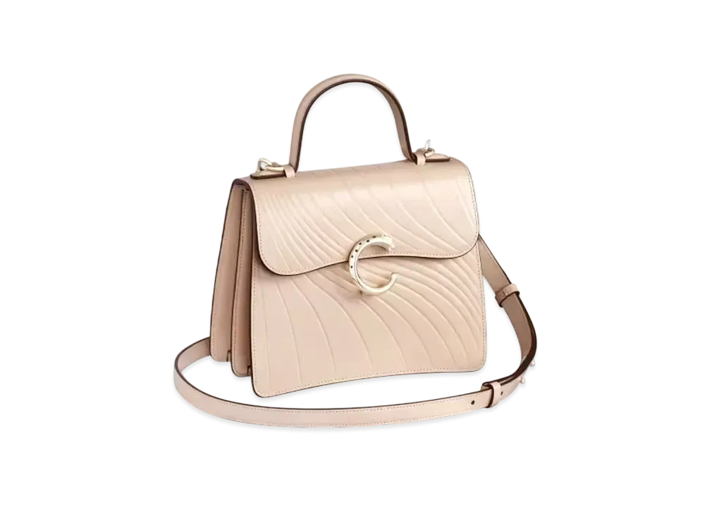 Cartier Small Model Top Handle Bag, Panthere de Cartier "Light Beige"