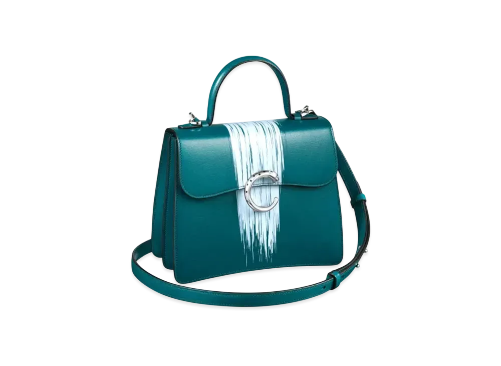 Cartier Small Handle Bag, Panthere de Cartier "Petrol Blue/Gray Blue"