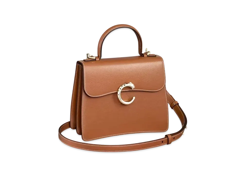 Cartier Top Handle Bag Small Model, Panthere de Cartier "Caramel"
