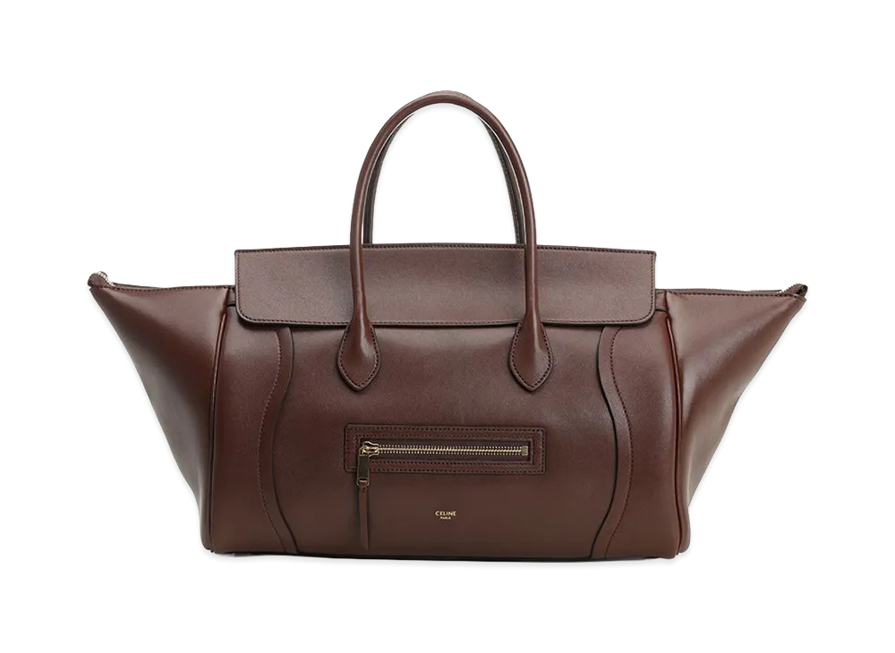 CELINE Women's Medium Luggage Supple Shiny Calfskin "Brown"