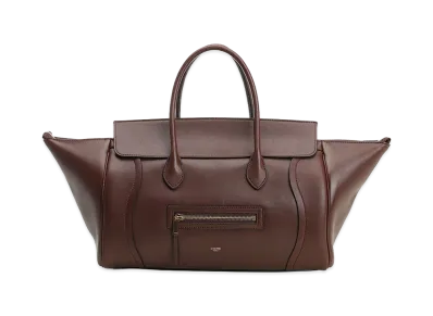 CELINE Women's Medium Luggage Supple Shiny Calfskin "Brown"