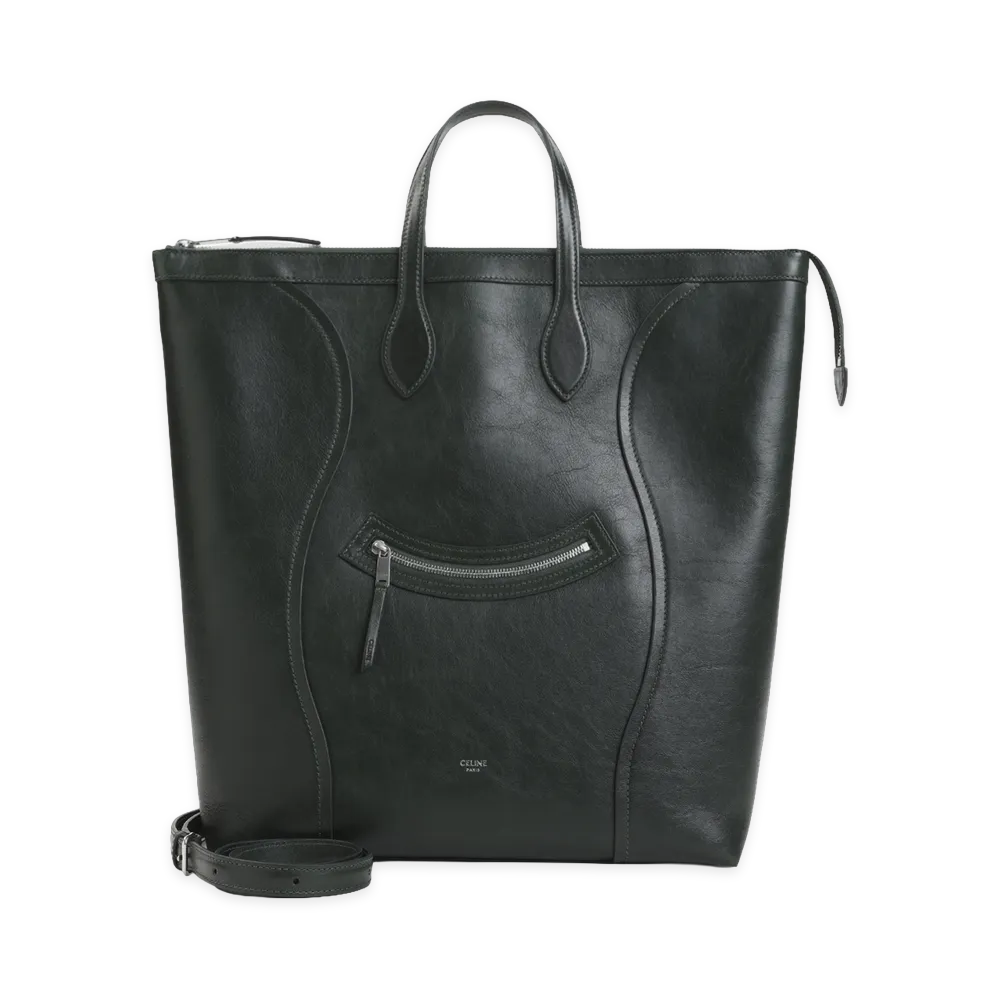 CELINE Dark Forest Medium Cabas Vertical "Dark Green"