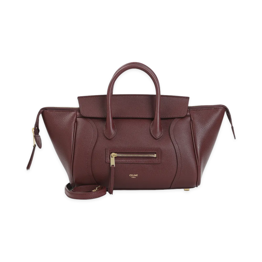 CELINE Syrah Small New Luggage Shoulder Bag "Bordeaux"