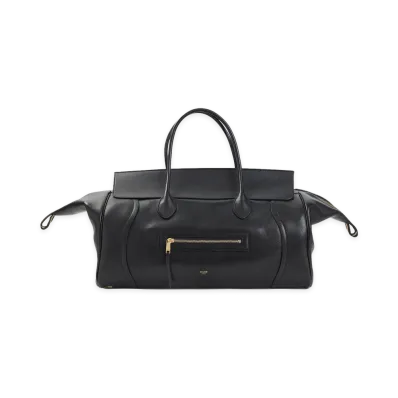 CELINE Large New Luggage Lamb Leather Handbag "Black"