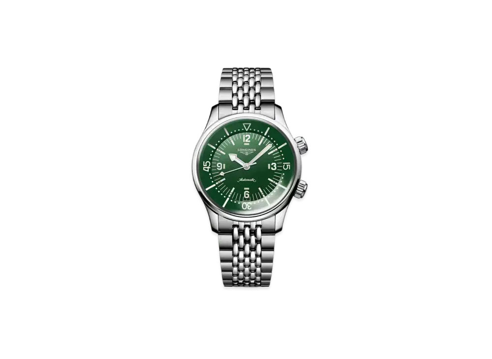 Longines Legend Diver 39mm "Stainless Steel/Green Lacquer Polish" L3.764.4.06.6