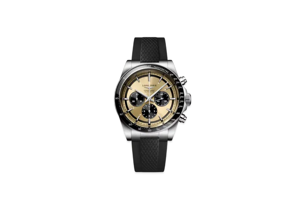 ロンジン コンクエスト クロノグラフ 42mm "ステンレススティール/セラミック/サンレイブラウン/ブラック" L3.835.4.32.9