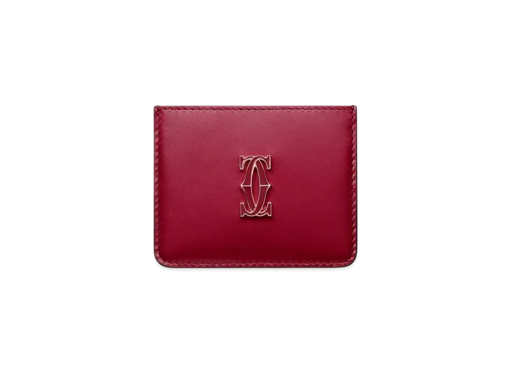 Cartier Simple Card Holder, C de Cartier "Cherry Red"