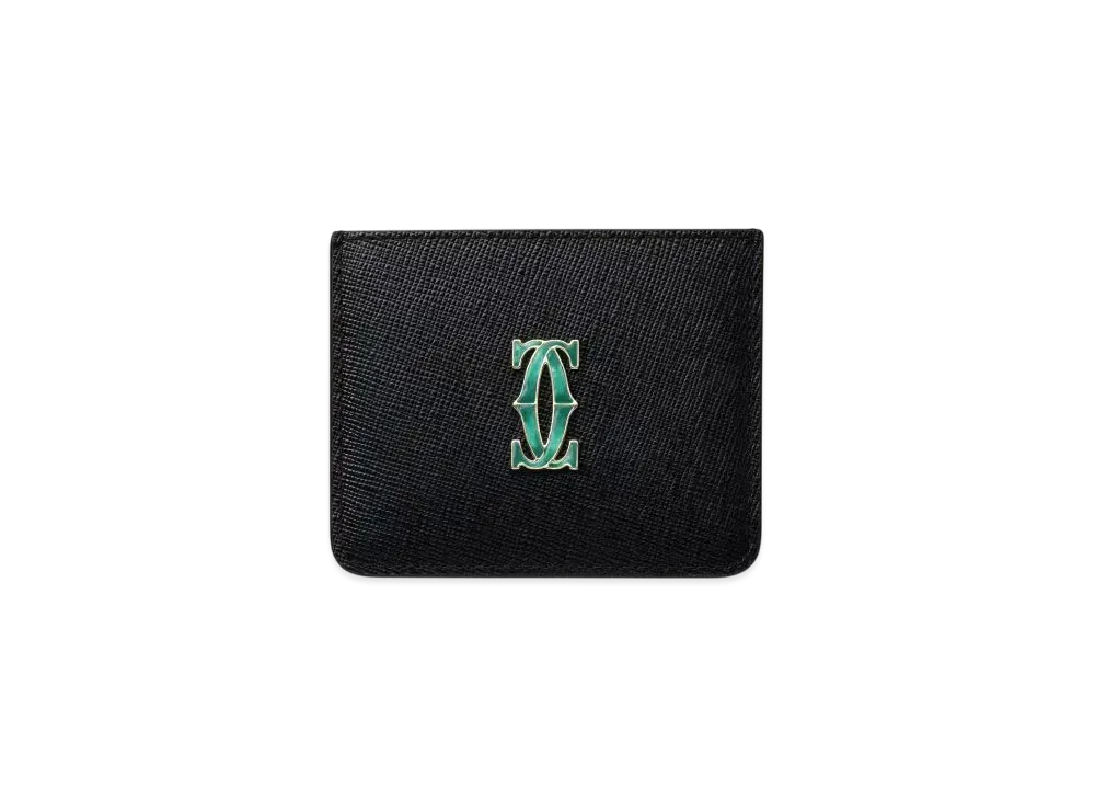 Cartier Simple Card Holder, C de Cartier "Black/Green"