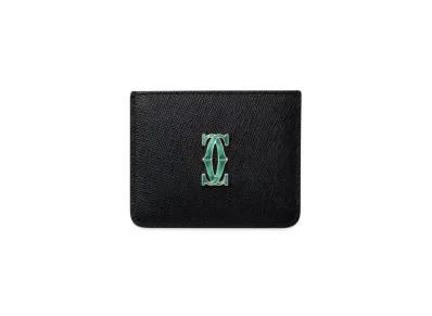 Cartier Simple Card Holder, C de Cartier "Black/Green"