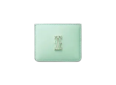 Cartier Simple Card Holder, C de Cartier "Gold/Sage Green"