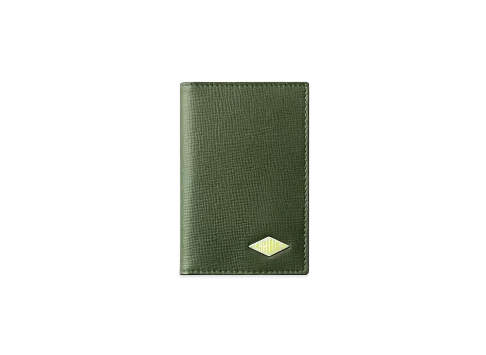 Cartier Four-Credit Card Wallet, Cartier Losange "Khaki/Yellow"