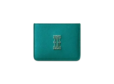 Cartier Simple Card Holder, C de Cartier "Petrol Blue"