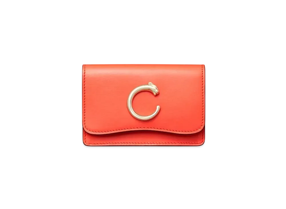 Cartier Business Card Holder with Zip, Panthere de Cartier "Tangerine"