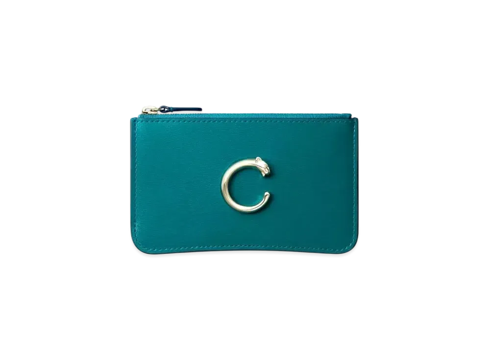 Cartier Zipped Card Holder, Panthere de Cartier "Petrol Blue"