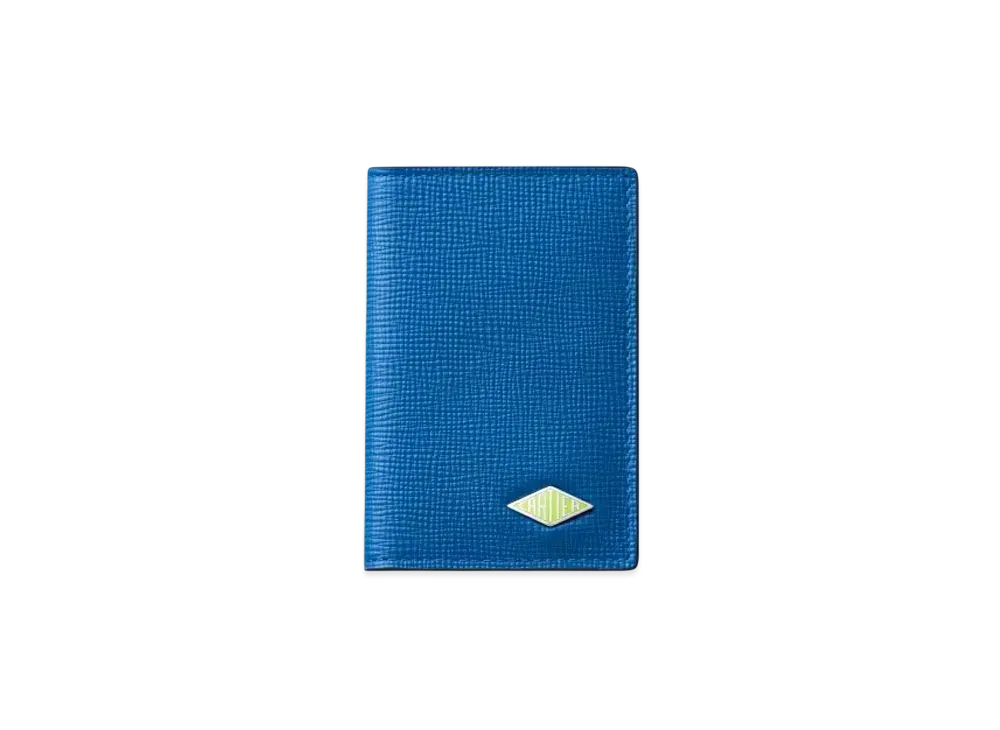 Cartier Four-Credit Card Holder, Cartier Losange "Ocean Blue/Lime"