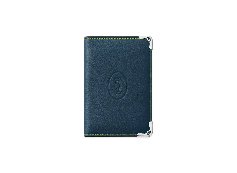Cartier Four-Credit Card Holder, Must de Cartier "Graphite/Lime"