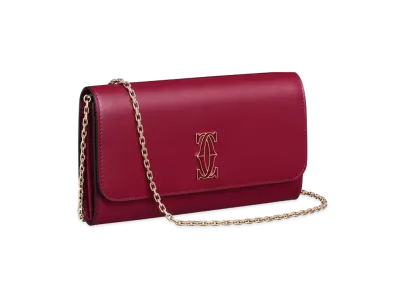 Cartier Chain Wallet, C de Cartier "Cherry Red"