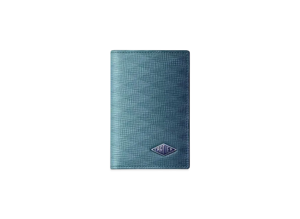 Cartier Four-Credit Card Holder, Cartier Losange "Steel Gray/Deep Blue"