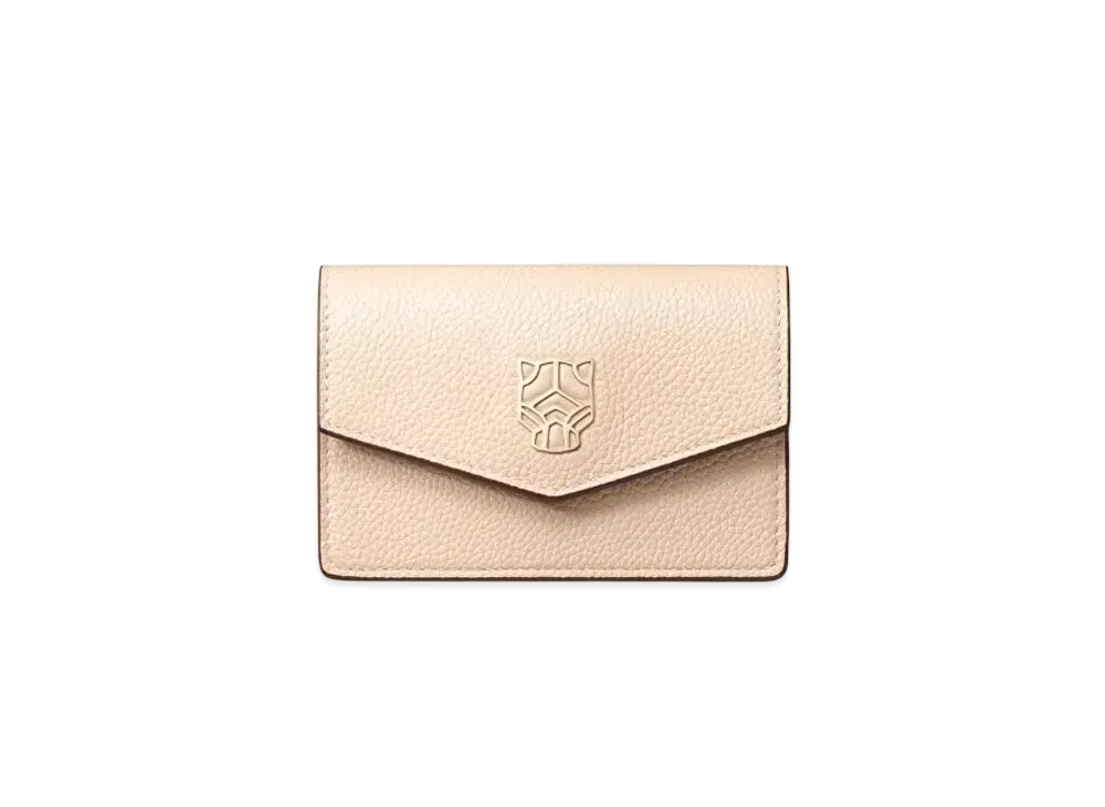 Cartier Business Card Holder with Zip, Panthere de Cartier "Light Beige"
