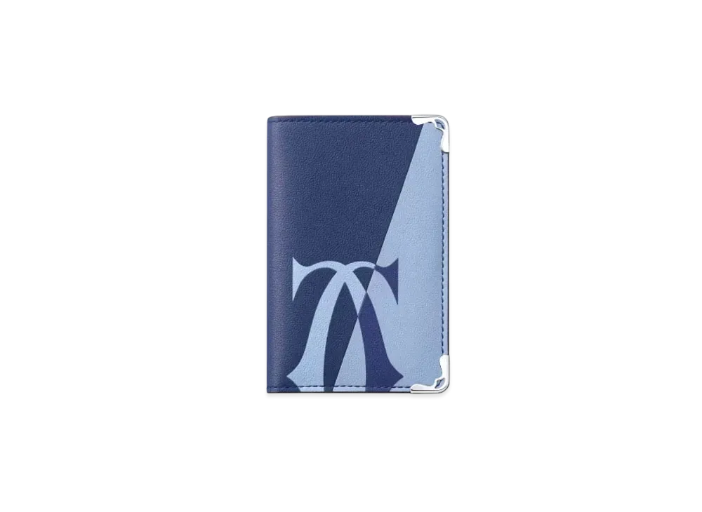 Cartier Must de Cartier Four-Credit Card Holder "Deep Blue/Cloud Gray"