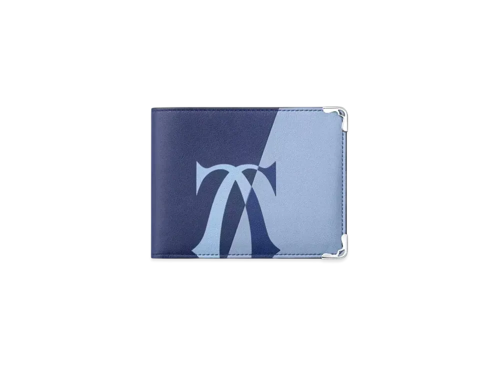 Cartier 6 Credit Card Compact Wallet Must de Cartier "Deep Blue/Cloud Gray"