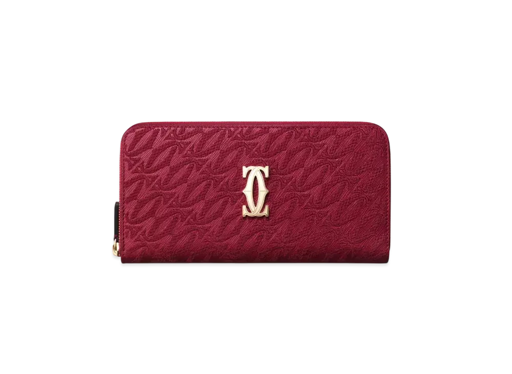 Cartier International Zipped Wallet C de Cartier "Cherry Red"