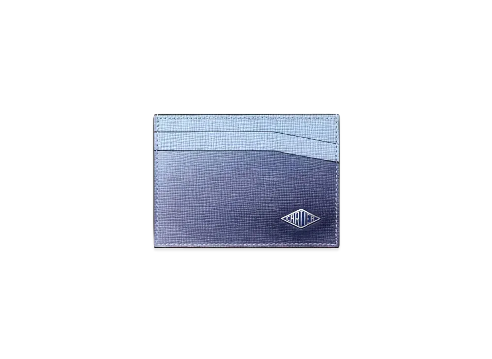 Cartier Double Card Holder Cartier Losange "Deep Blue/Cloud Gray"