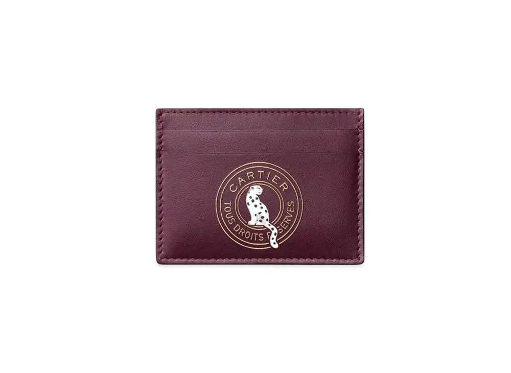 Cartier Single Card Holder, Cartier Characters "Plum"