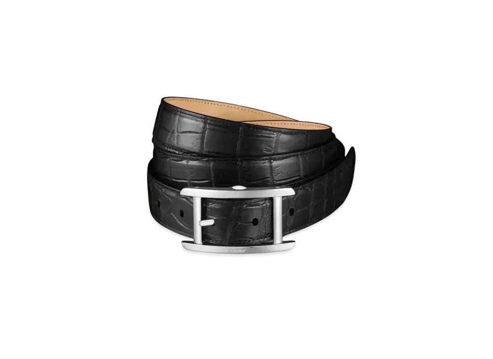 Cartier Belt, Tank Crocodile Skin "Black/Palladium"
