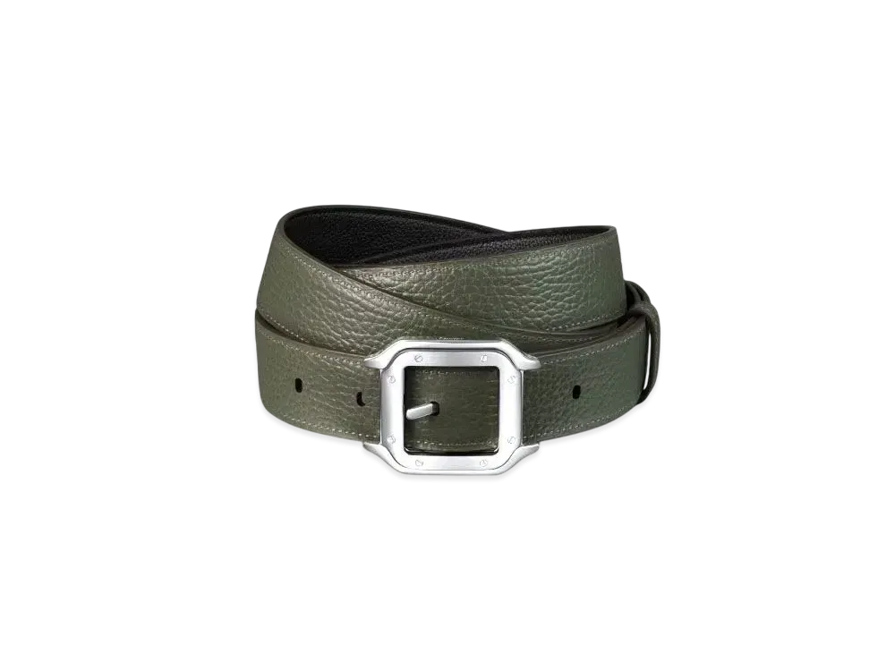 Cartier Belt, Santos de Cartier "Khaki/Black/Palladium"