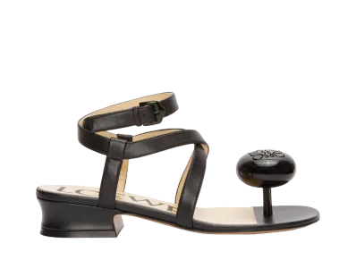 LOEWE Women's Calle Pebble sandal in Lambskin "Black"