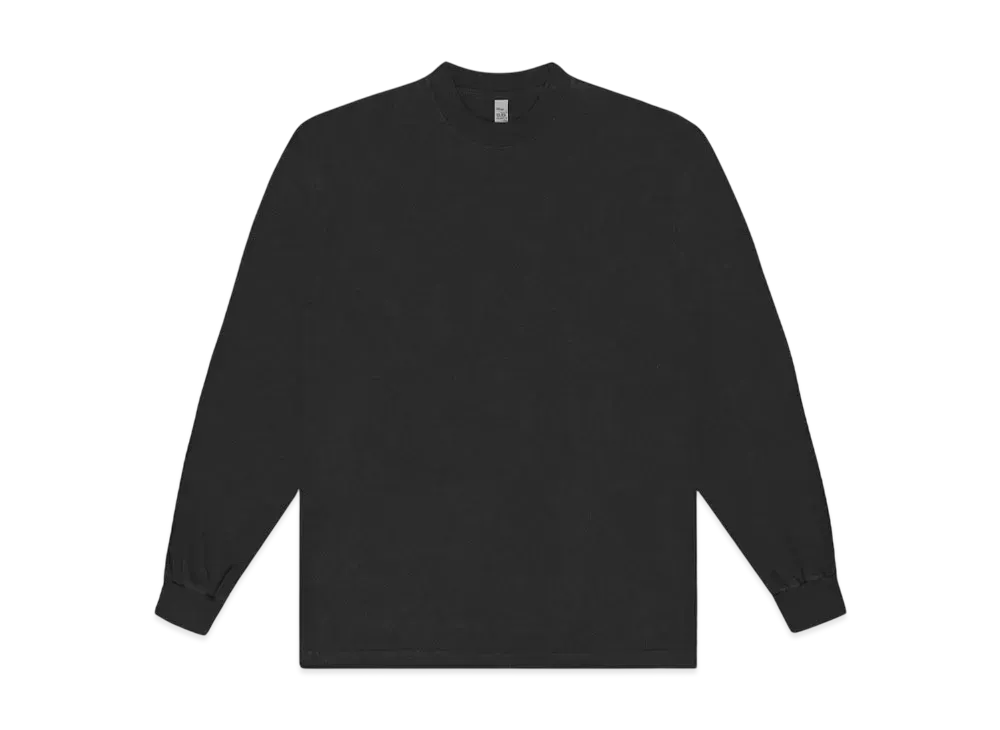 Los Angeles Apparel 6.5oz Long Sleeve Garment Dye Crew Neck T-Shirt "Off Black"