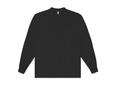 Los Angeles Apparel 6.5oz Long Sleeve Garment Dye Crew Neck T-Shirt "Off Black"